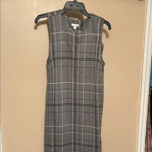 J. Jill Charcoal Checkered Midi Dress